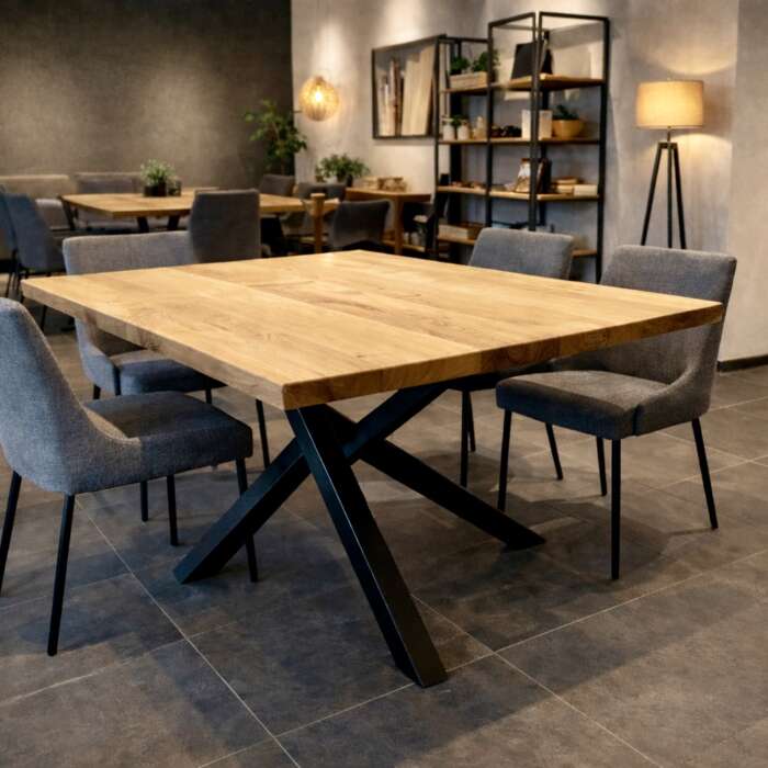 table en chêne carrée