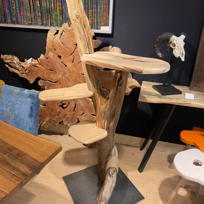 arbre à chat en bois massif chêne et noyer – Mazawood