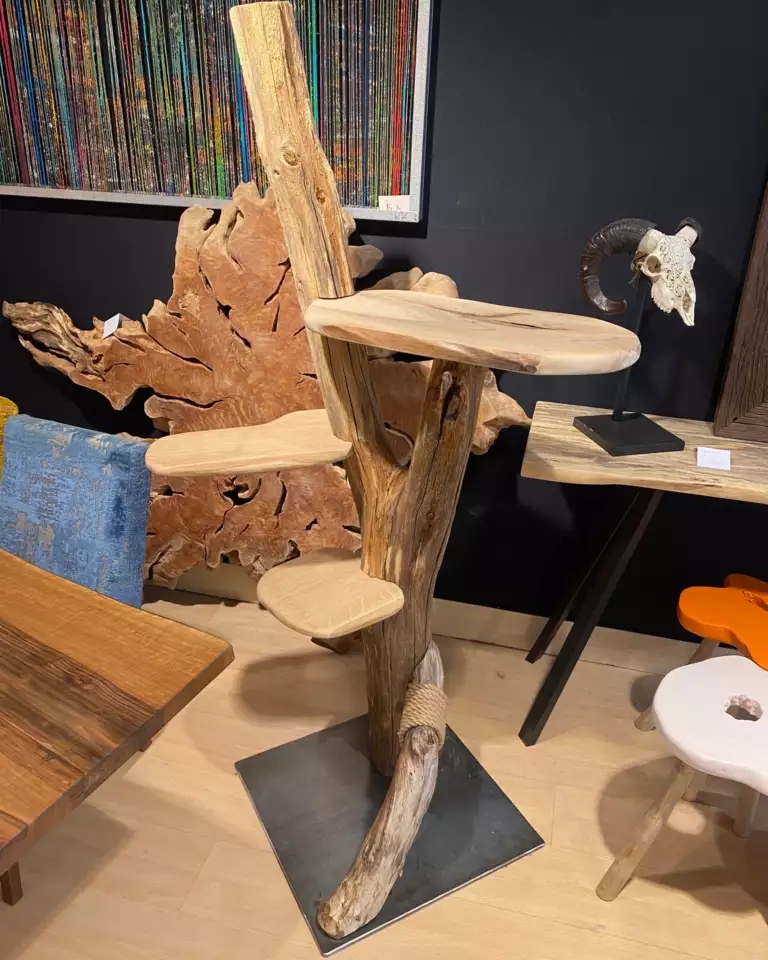 arbre à chat en bois massif chêne et noyer – Mazawood