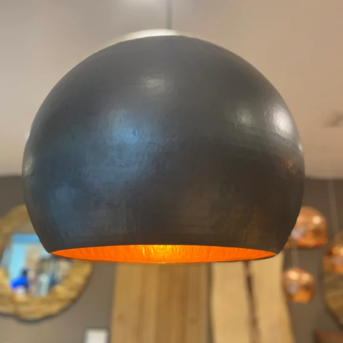 Lampe boule cuivre martelé – Mazawood - Menuiserie