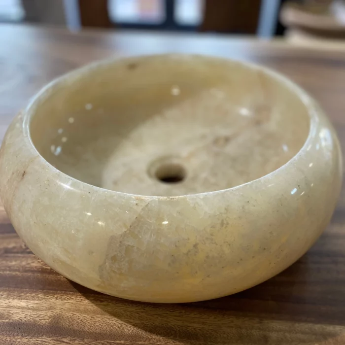 Vasque à poser en onyx teinte sable – Mazawood - Menuiserie