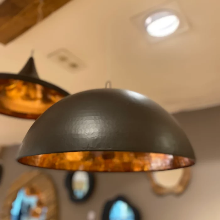 suspension demi-sphère en cuivre martelé – Mazawood