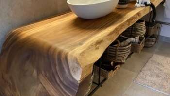 Plan de salle de bain en suar sur mesure double vasque