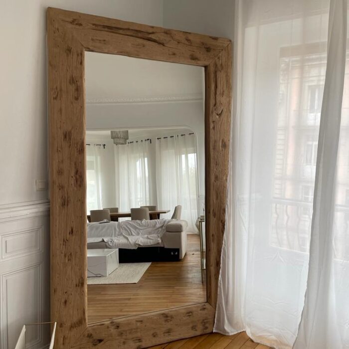 Miroir en chêne massif 200x140 cm teinte miel