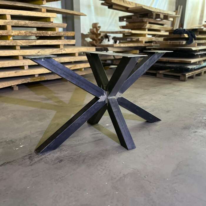 Piétement de table PALL en acier noir design croisé – Mazawood - Menuiserie