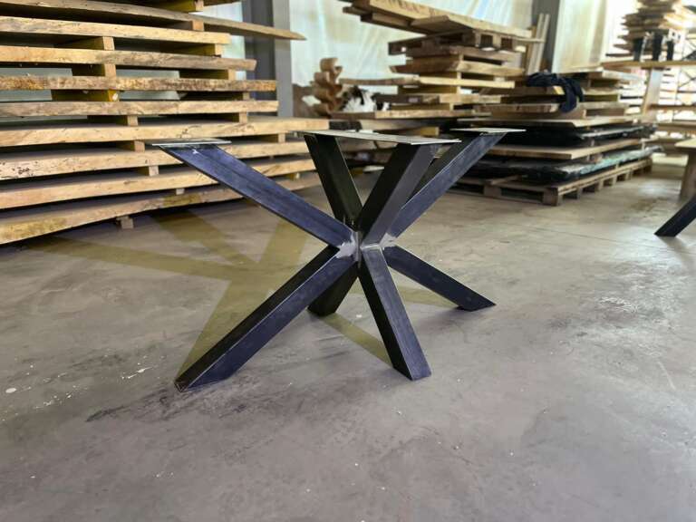 Piétement de table PALL en acier noir design croisé – Mazawood - Menuiserie