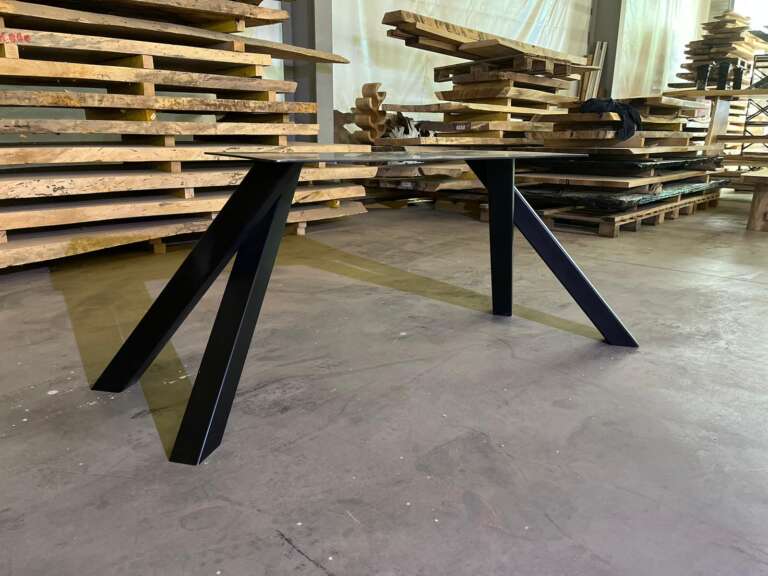 Structure de table en tube 80 mm noir mat – Mazawood - Menuiserie