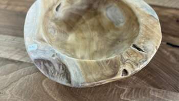 Coupelle bois suar 30 cm diamètre vue de dessus – Mazawood