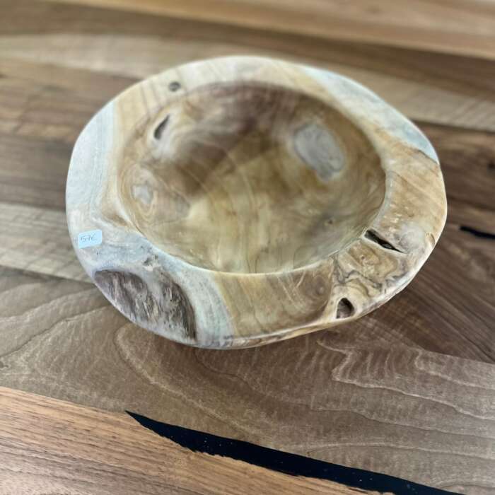 Coupelle bois suar 30 cm diamètre vue de dessus – Mazawood