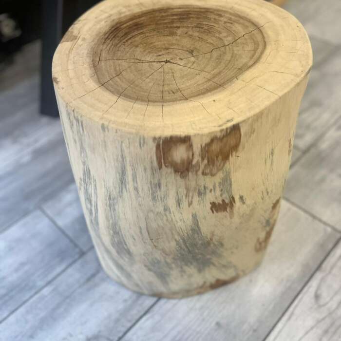Pouf en palissandre des Indes rond, diamètre 67 cm
