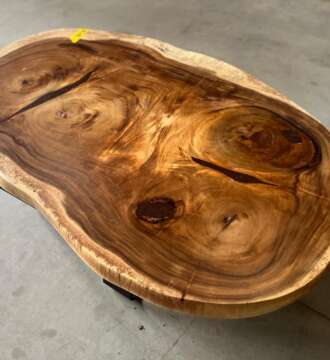 Table basse suar A18 plateau ovale naturel Mazawood