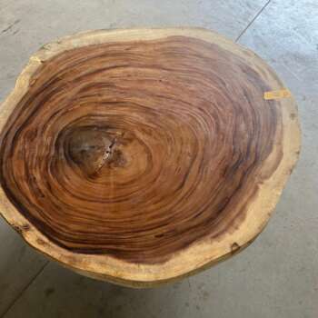 Table basse suar A20 plateau rond veinage naturel Mazawood