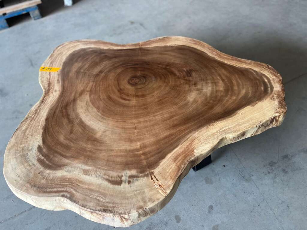 Table basse suar A23 plateau doux cernes naturels Mazawood