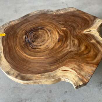 Table basse suar A24 plateau organique aux cernes marqués Mazawood