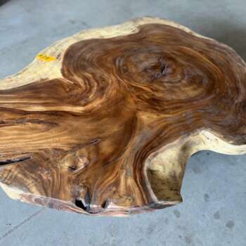 Table basse suar A28 plateau naturel nervuré Mazawood