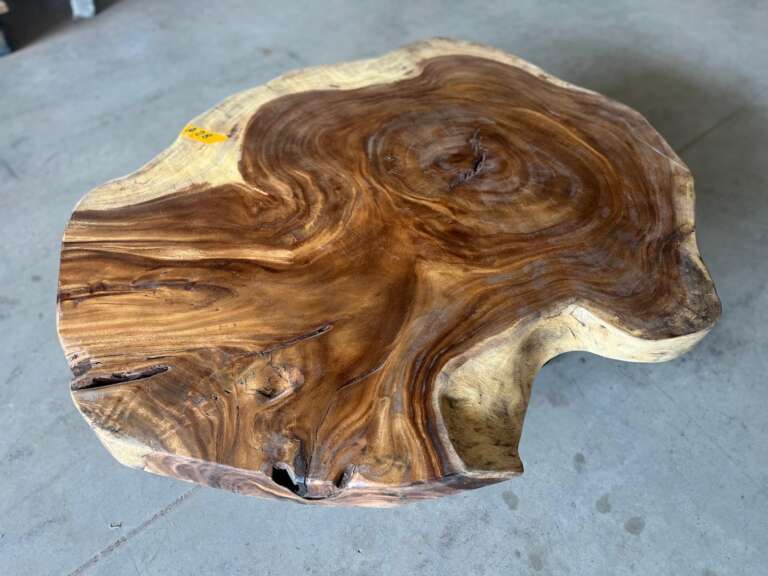 Table basse suar A28 plateau naturel nervuré Mazawood