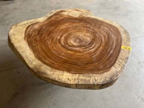 Table basse suar A15 plateau rond veinage marqué Mazawood