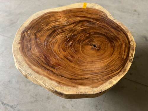 Table suar A12 veinage concentrique chaleureux Mazawood