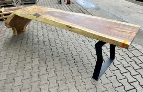 Bureau en suar massif, design courbe, 300 cm Mazawood