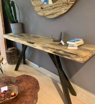 Console en bois massif sur mesure – création artisanale