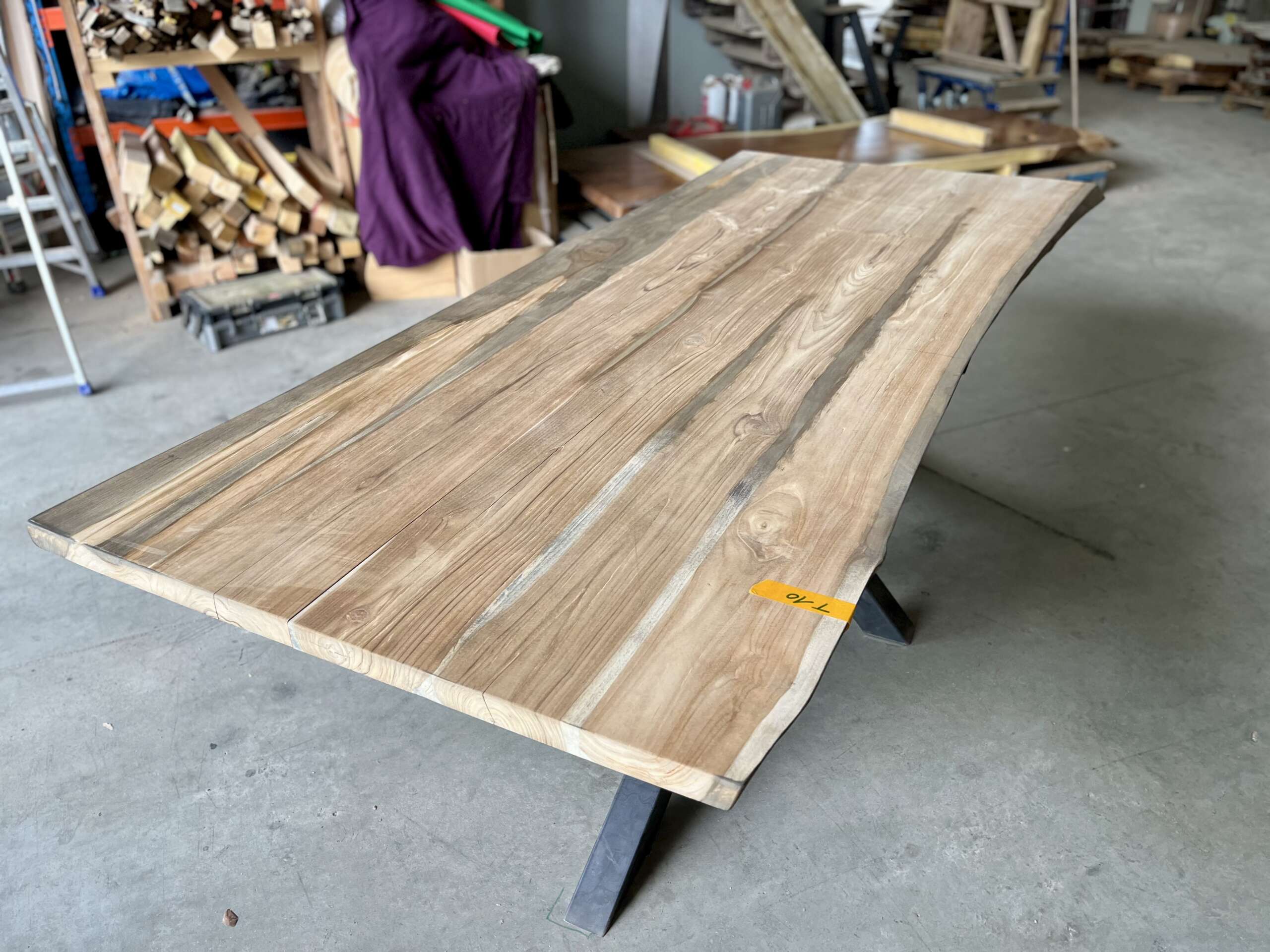 Plateau bois exotique teck finition satinée T10