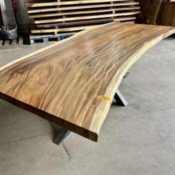 Plateau en suar massif T15 – table design sur mesure 250 cm
