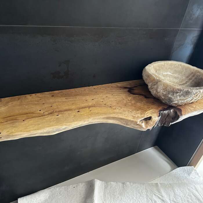 Mobilier de salle de bain en bois massif personnalisé