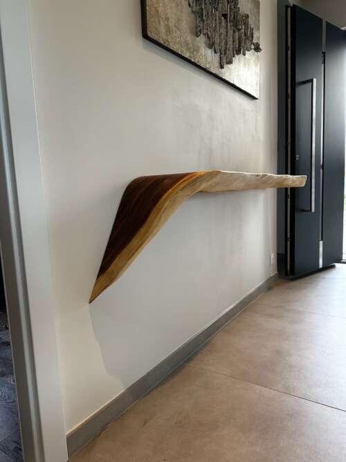 Console contemporaine en bois massif sur mesure