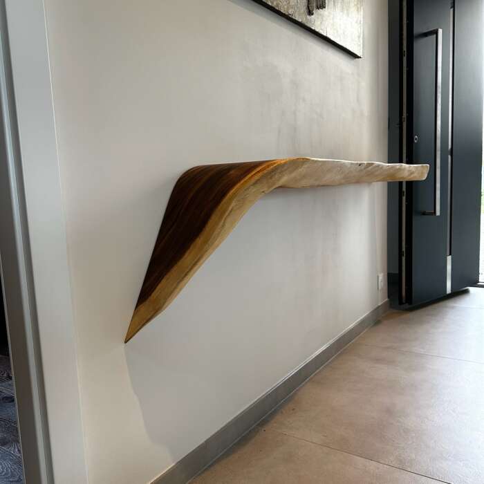 Console contemporaine en bois massif sur mesure