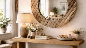 Miroir en teck massif