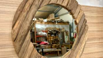 Miroir en teck massif