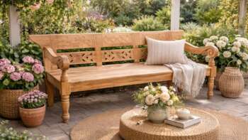 canapé de jardin en teck massif