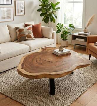 table basse en suar massif 135 cm