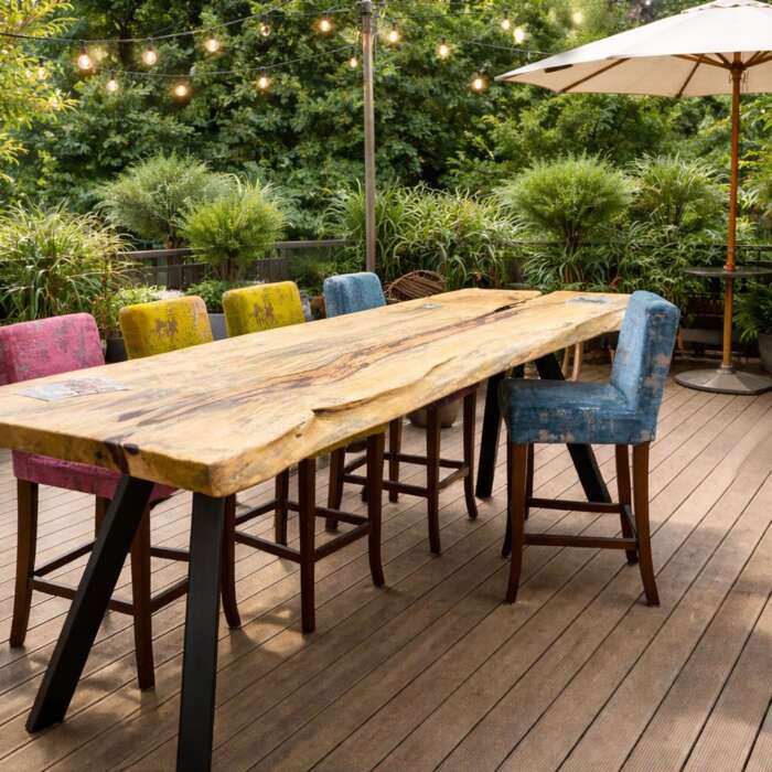 table mange debout en palissandre des indes
