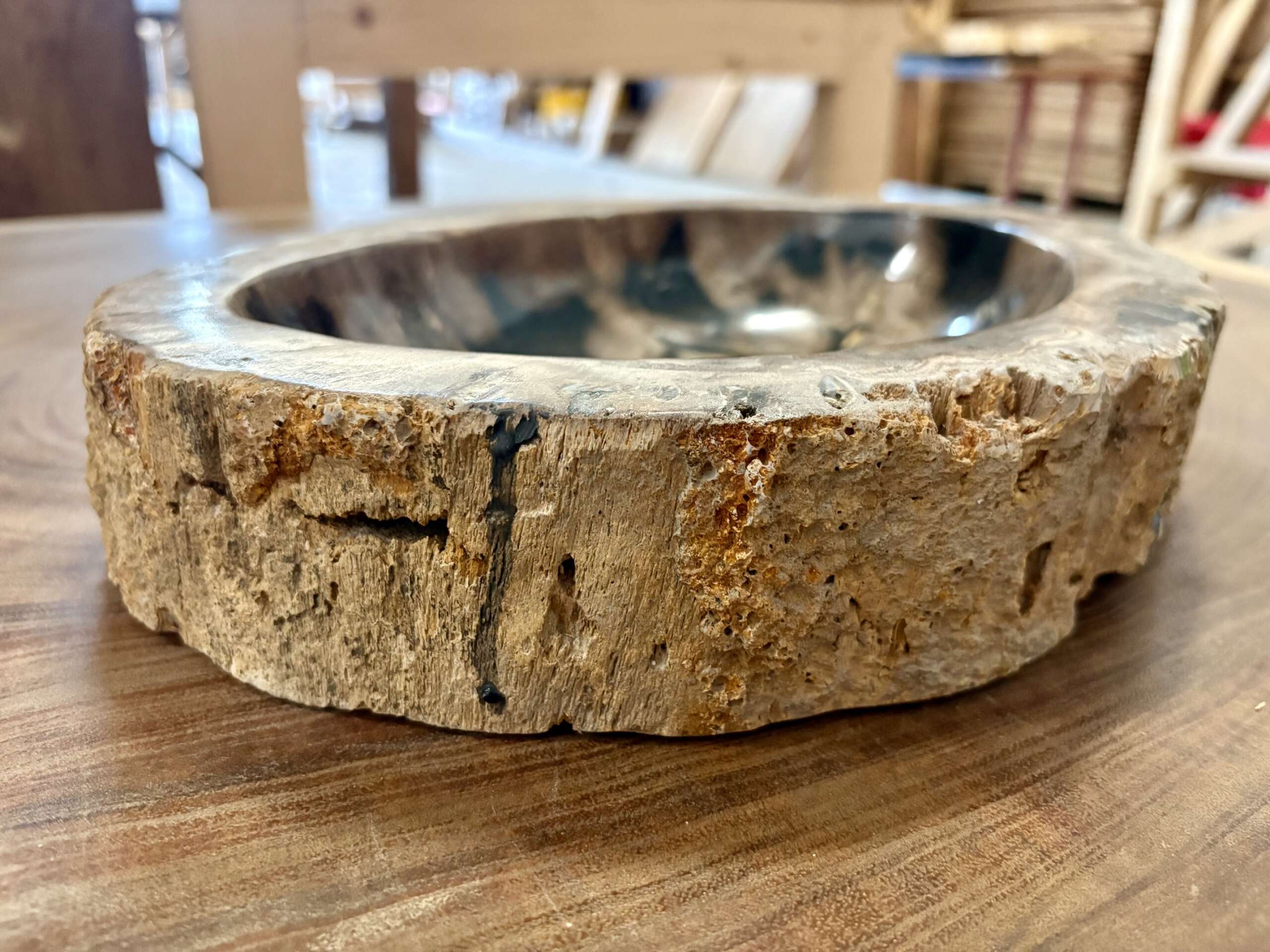 coupelle / vide poche / cendrier en bois fossilisé l