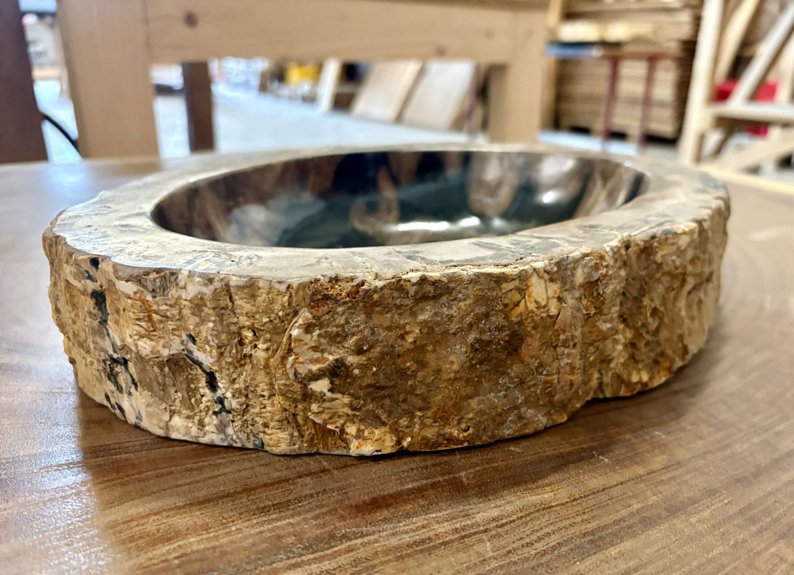 coupelle / vide poche / cendrier en bois fossilisé l